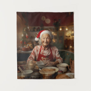 Mrs Santa Baking Cake Tapestry