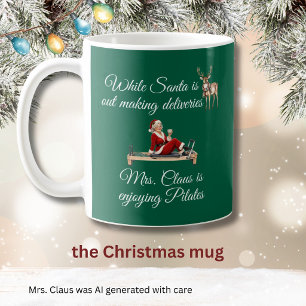 Mrs. Santa Claus Enjoys Pilates Monogram Coffee Mug