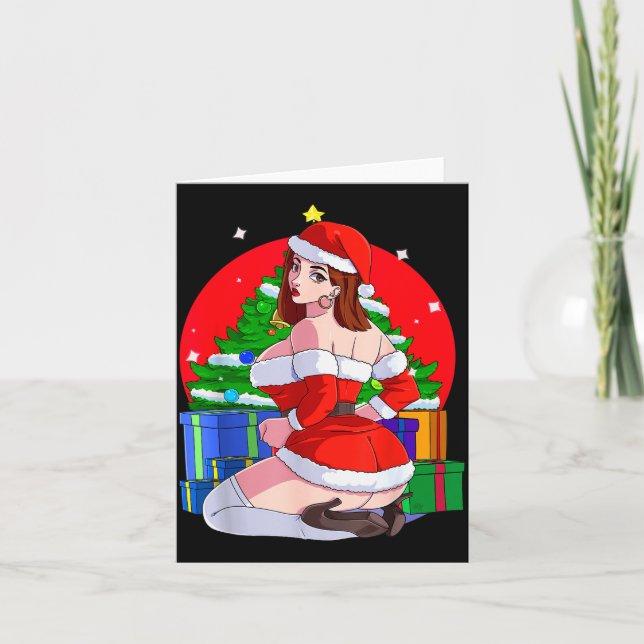Mrs Santa Claus Y Mama Christmas Pajamas Xmas Gift Card (Front)