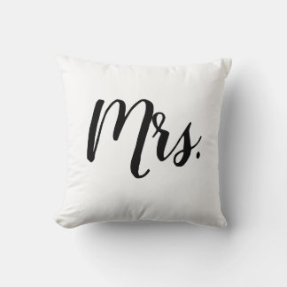 Mrs Script Bedroom Wedding Pillow