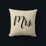 Mrs Script Bedroom Wedding Pillow<br><div class="desc">Our "Mrs." script pillow is the perfect gift for newly weds.</div>