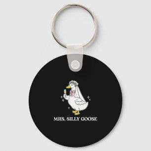 Mrs silly bride goose couple matching wedding key ring