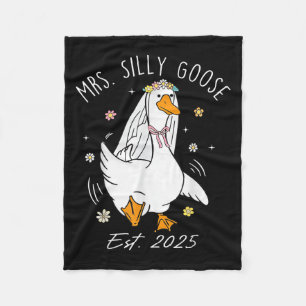 Mrs. Silly Goose Couple Matching Wedding Funny Bri Fleece Blanket