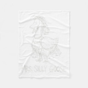 Mrs Silly Goose Funny Wedding Gown Engagement Fleece Blanket
