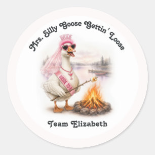 Mrs Silly Goose Gettin’ Loose Lake Bachelorette Classic Round Sticker