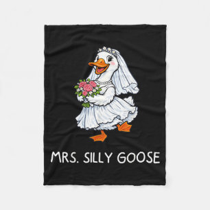 Mrs Silly Goose Wedding Bachelor Party Funny Fleece Blanket