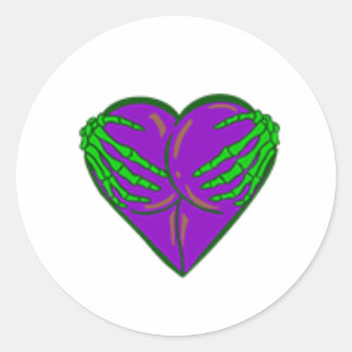 mrs skelly butt classic round sticker