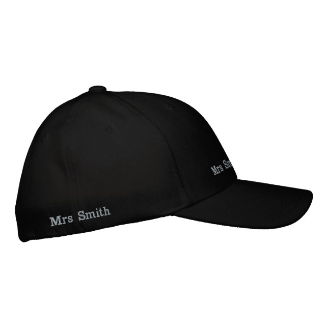 Mrs Smith, Couple, Personalised Mr & Mrs Embroidered Hat (Right)