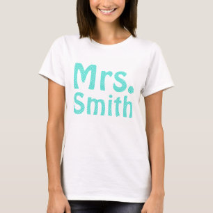 Mrs. Smith Turquoise Polka Dots T-Shirt