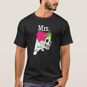 Mrs Sugar Skull Bridal Shower Design Mexican Weddi T-Shirt
