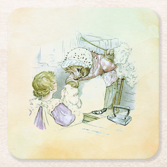  Mrs. Tiggy-Winkle 1    Square Paper Coaster (Front)