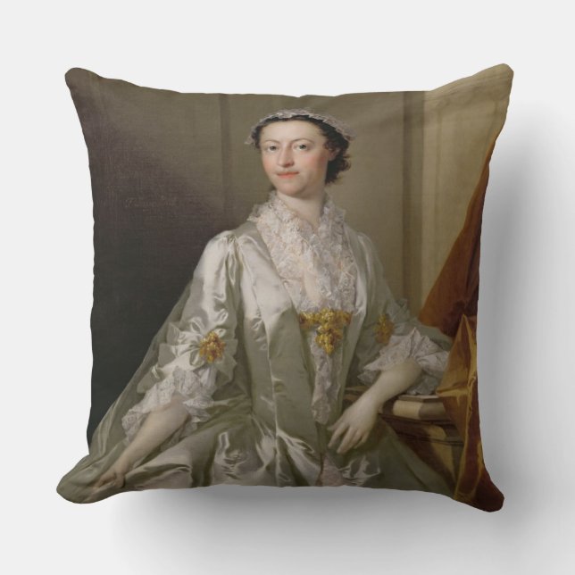 Mrs Wardle, 1742 (oil on canvas) Cushion (Front)