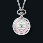 Mrs. Wedding Day Countdown. Engaged! Fiance Watch<br><div class="desc">My design of a Diamond heart!
Add your new Last Name!
Silver,  White Gold & Light Blue</div>