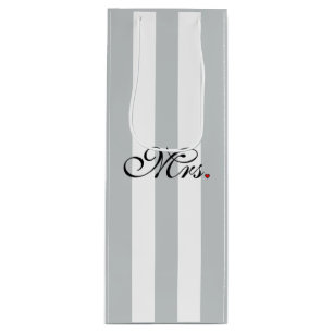Mrs. Wife Bride Click to Customise Colour Stripes Wine Gift Bag