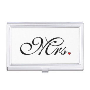 Mrs. Wife Bride His Her Newly Weds Business Card Holder