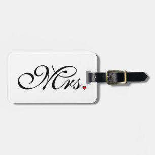 Mrs. Wife Bride His Her Newly Weds Luggage Tag