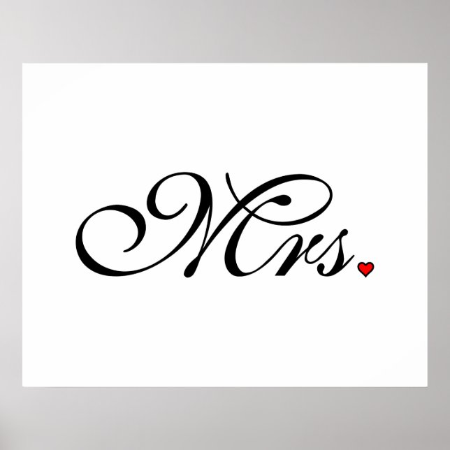 Mrs. Wife Bride His Her Newly Weds Poster (Front)