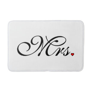 Mrs. Wife Bride His Hers Newly Weds Bath Mat