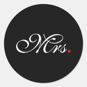Mrs. Wife Bride His Hers Newly Weds Classic Round Sticker