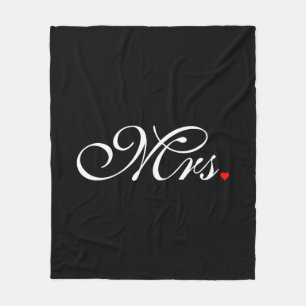 Mrs. Wife Bride His Hers Newly Weds Fleece Blanket