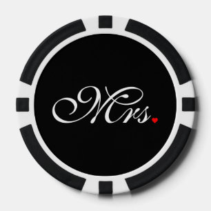 Mrs. Wife Bride His Hers Newly Weds Poker Chips
