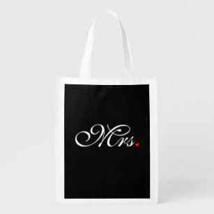 Mrs. Wife Bride His Hers Newly Weds Reusable Grocery Bag