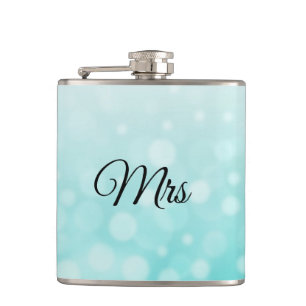 Mrs Wife Hers Teal Flask