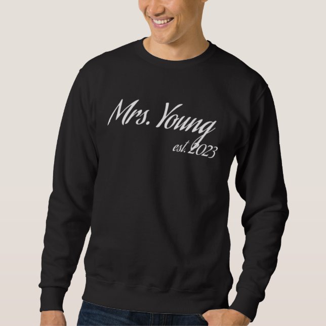 Mrs. YOUNG 2023 new bride bridal shower wedding Sweatshirt (Front)