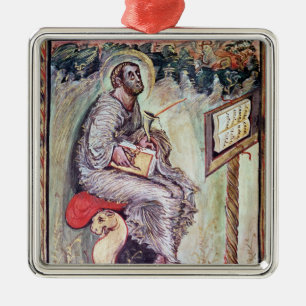 Ms 1 fol.90v St. Luke, from the Ebbo Gospels Metal Ornament