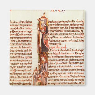 Ms 21 fol.97 Ruth and Boaz, from a Bible Magnet