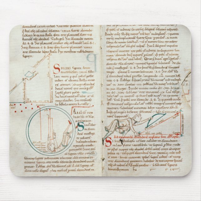 Ms 235 f.32 & 33 Geometry, from a 'Traite d'Astron Mouse Pad (Front)