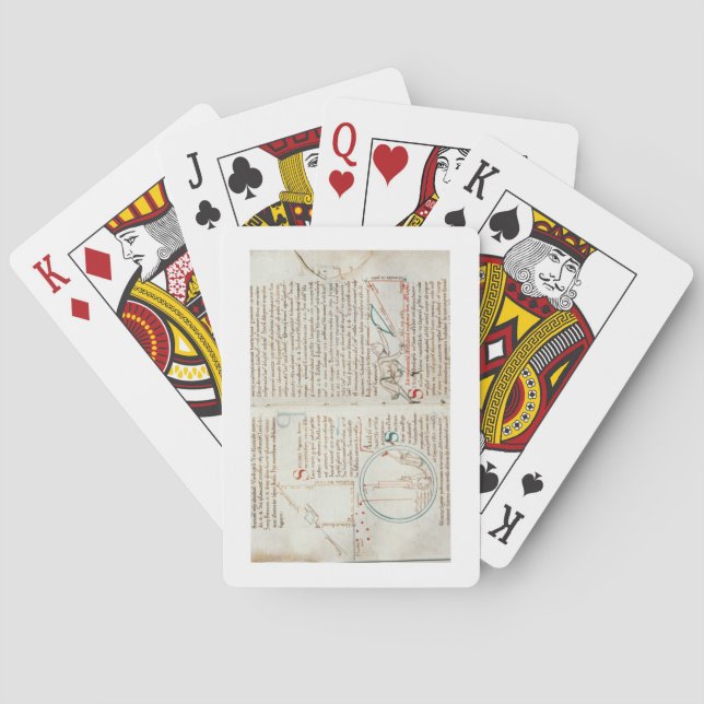 Ms 235 f.32 & 33 Geometry, from a 'Traite d'Astron Playing Cards (Back)