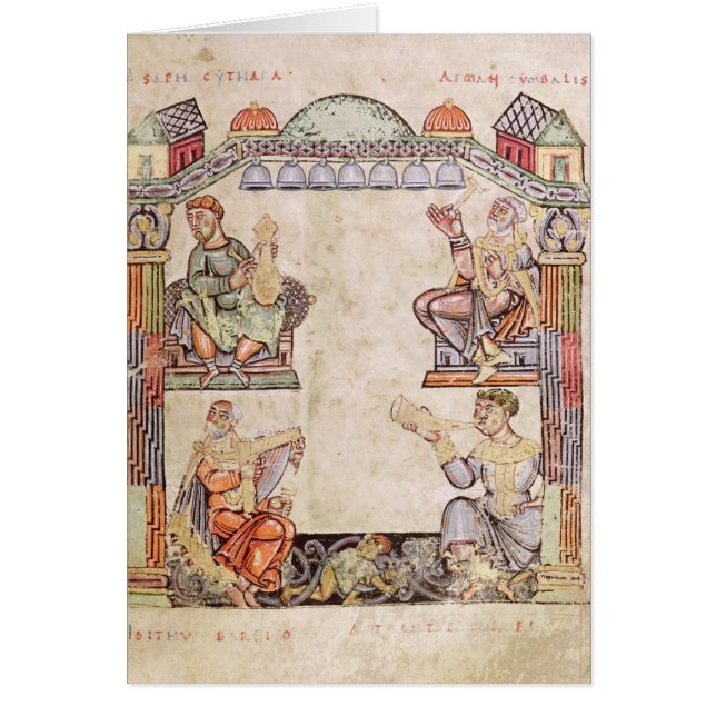 Ms 2 fol.11  Four Musicians, from a Book of Hours (Front)