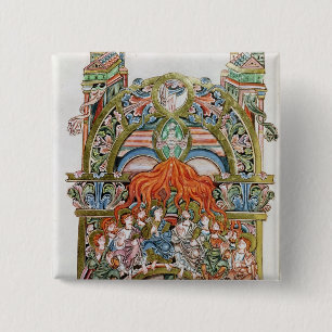 Ms 369 f.29v Pentecost 15 Cm Square Badge
