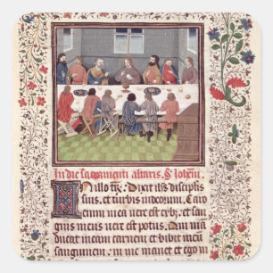 Ms 370 fol.184 The Last Supper Square Sticker
