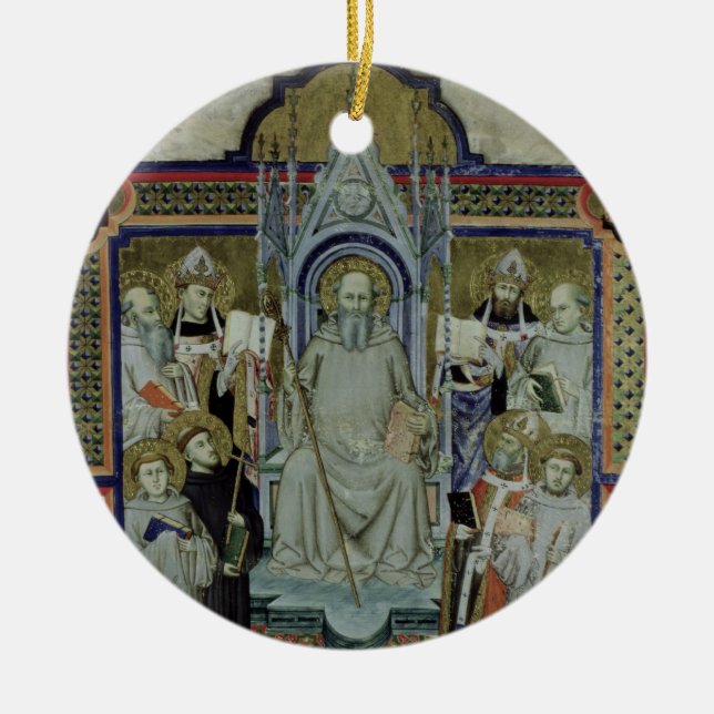 Ms 501 St. Benedict (vellum) Ceramic Ornament (Front)