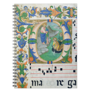 Ms 515 f.1r The Miraculous Draught of Fishes, from Notebook