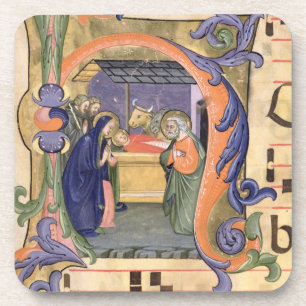 Ms 571 f.6r Historiated initial 'H' depicting the Coaster