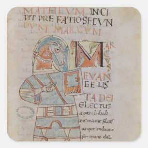 Ms 8 f.42 St. Mark the Evangelist Square Sticker