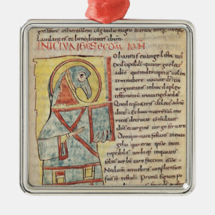 Ms 8 f.95v St. John the Evangelist Metal Ornament