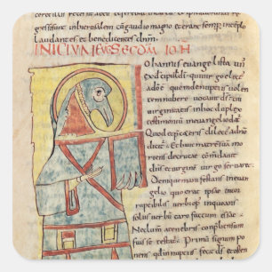 Ms 8 f.95v St. John the Evangelist Square Sticker