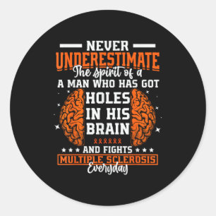 Ms Awareness Funny Multiple Sclerosis Awareness Fu Classic Round Sticker