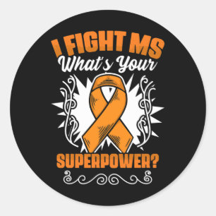 Ms Awareness Multiple Sclerosis Survivor  Classic Round Sticker