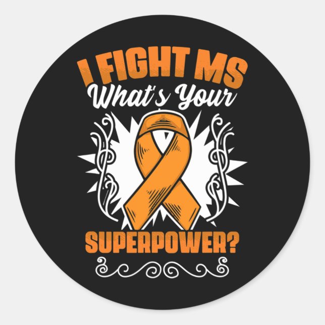 Ms Awareness Multiple Sclerosis Survivor  Classic Round Sticker (Front)