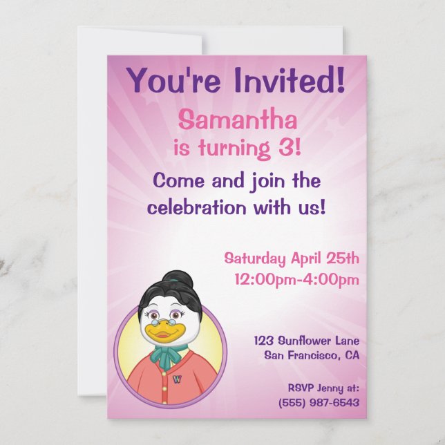 Ms. Birdy Invitation (Front)