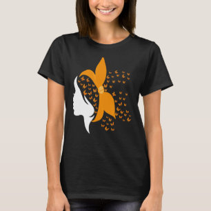 Ms Butterfly Orange Ribbon Multiple Sclerosis Awar T-Shirt