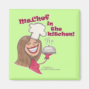 Ms.Chef in the kitchen Magnet