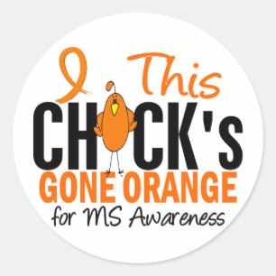 MS Chick Gone Orange Classic Round Sticker