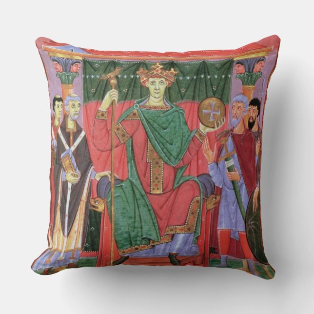 Ms Cim.4453 f.42r Holy Roman Emperor Otto III Enth Cushion (Front)