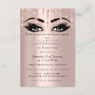 MS Coco Corporate Event Drips Rose Confetti Makeup Invitation